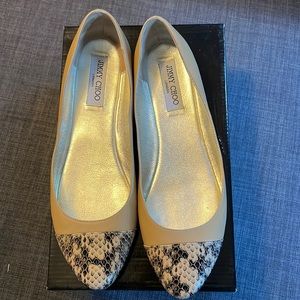 Used Jimmy Choo flat beige ballerina shoes. Size 41.5